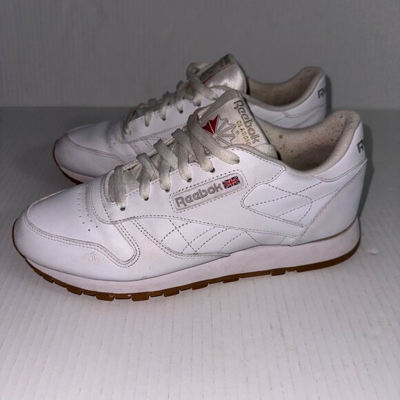 Reebok Classics Womens 8.5 White Leather Lace Up Sneakers Athletic Shoes - Picture 6 of 8